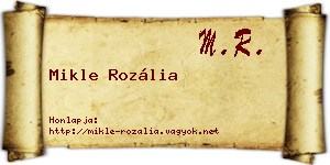 Mikle Rozália névjegykártya